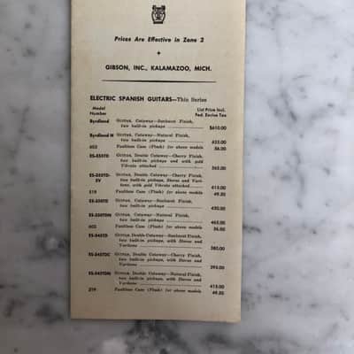1959-1960 Gibson Price list Case Candy Collector Vintage ES335 Les Paul ES 330 Switchmaster ES345 SG image 1