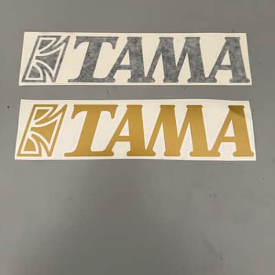 Set of (2) New Tama Bass Drum Decals, Gold & Black image 5