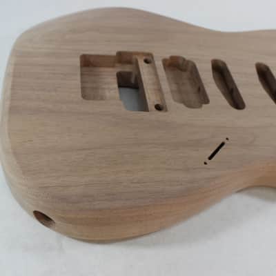 Unfinished Walnut HSS guitar body - fits Fender Strat Stratocaster neck Floyd Rose J1643 image 3