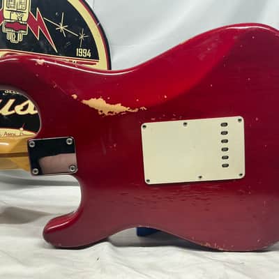 Fender Highway One Stratocaster Guitar 2002 - Crimson Red Transparent / Maple neck image 10