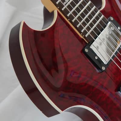 B.C. Rich Mockingbird Masterpiece Electric Guitar Dragon's Blood Red Quilt Finish + Hard Case image 8