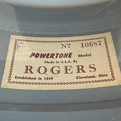 Vintage 60's Rogers Powertone 5x14 Snare Drum in Silver Sparkle with Slingerland Stick Saver Hoops (Rm4) image 6
