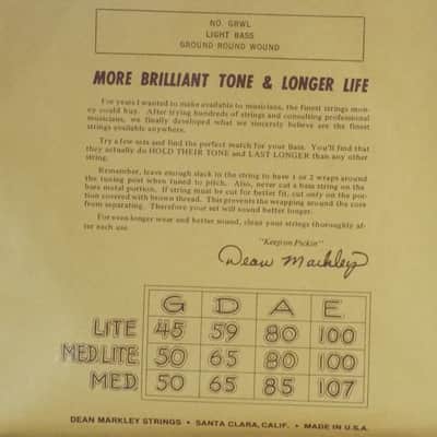 Dean Markley Vintage Ground Round Wound Light Bass Strings from the 1970s image 2