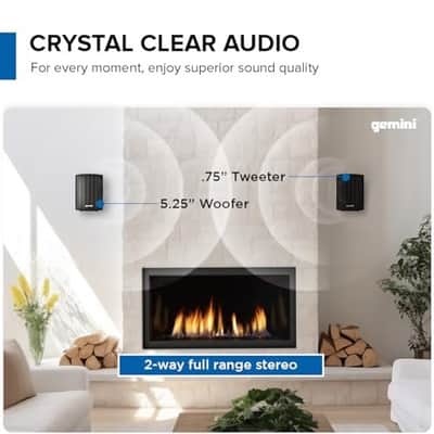 Gemini Sound GHSI Active/Passive Bluetooth Outdoor Speakers- Daisy Chain Capable, IP44, Wall Mount (Black, 100 Watts) image 4