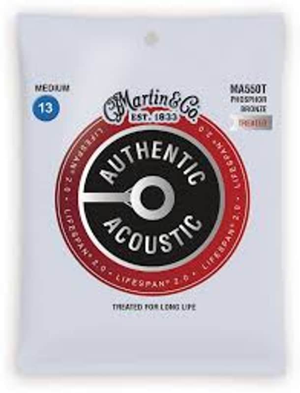 Martin MA550T Lifespan 2.0 Phosphor Bronze Acoustic Guitar Strings, .013-..056 image 1