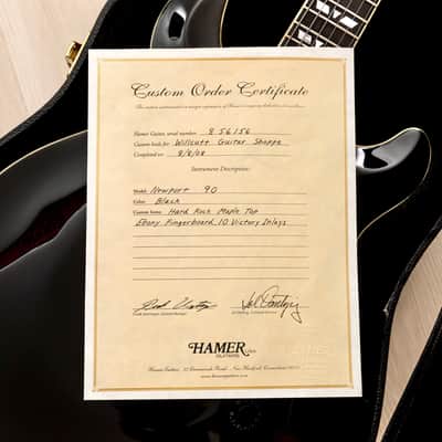 2008 Hamer USA Newport 90 Willcutt Custom Order, Maple Carved Top & Ebony Board, COA & Case image 17