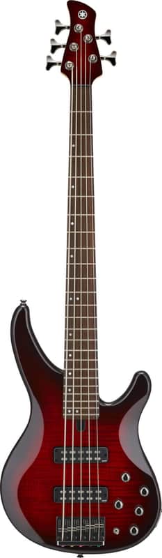 Yamaha Trbx605 Dark Red Burst 5 string Bass Guitar image 1