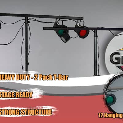 GRIFFIN Cross Support for DJ Stage Lights (2 Pack) - T-Bar Support for Tripod Stands by GRIFFIN - Lighting Mount for Stage Truss System with 12 Hanging Bolts | 5FT Horizontal Trussing Kit image 6