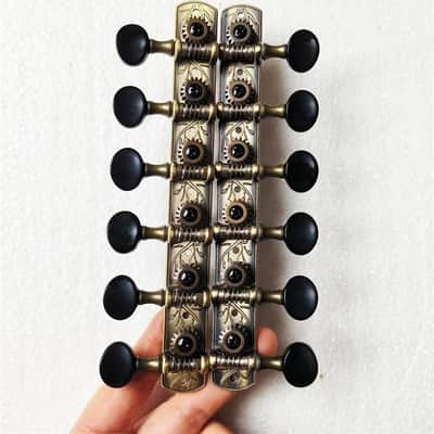 Vintage Bronze 12 String Classical Guitar Tuning Machines Set image 1