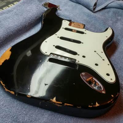 Fender Stratocaster Body Highway One Road Worn Black 2009 image 2
