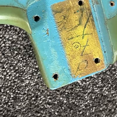 1966 Fender Musicmaster Duo Sonic guitar body blue image 2