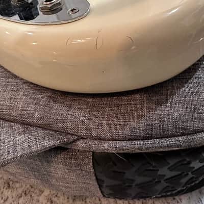 Left Handed Fender 62 Reissue Jazz Bass 2010s - Olympic White with after-market Warmoth Neck image 19