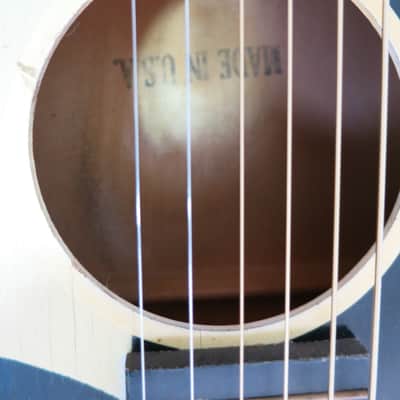 Vintage 1940s Superior Parlor Guitar Yellow Deco Art Stencil Oahu Regal Harmony image 3