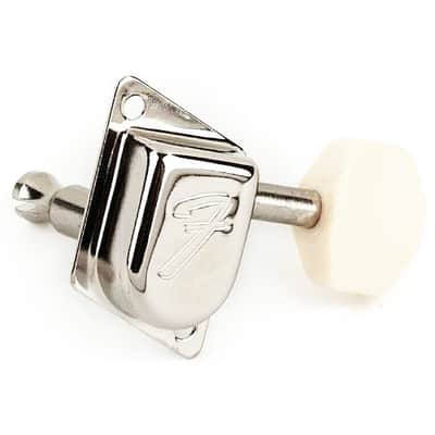 Genuine Fender F Tuning Machine 65 Mustang CHROME w/BEIGE BUTTON, SINGLE TUNER image 2