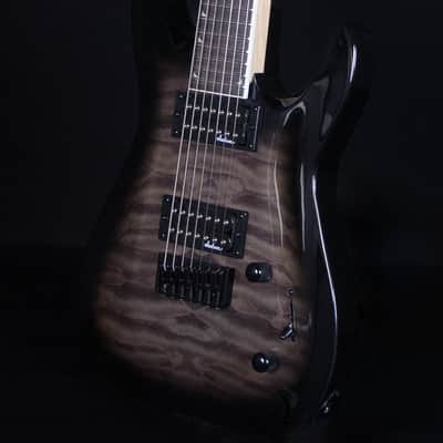 Jackson JS Dinky Arch Top JS22Q-7 DKA HT, Amaranth FB, Transparent Black Burst image 2