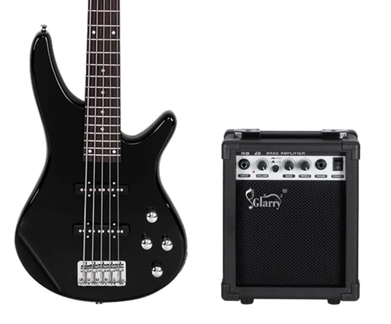 🎸+Amp! 5 String "EyeBuzz" S Style Electric Bass Guitar +Rosewood Fretboard +Cable!🎸 image 1