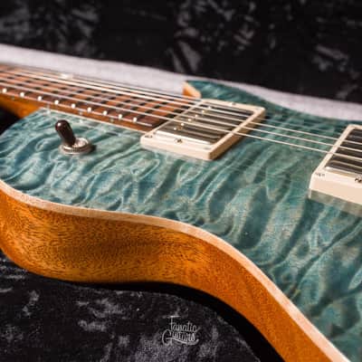 Patrick James Eggle Macon Single Cut - Island Blue Burst #30370 Second Hand image 11
