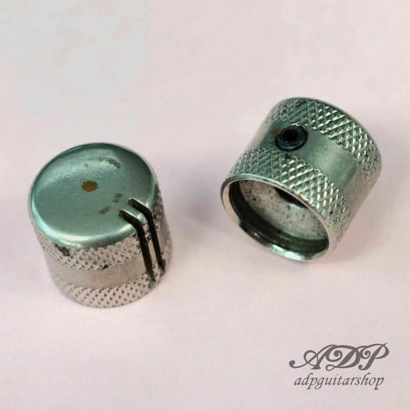 Immagine 2 Metal Nickel AGED Sandberg Big Flat Dome Knob 17,1x16mm for 6mm split shaft pots - 1
