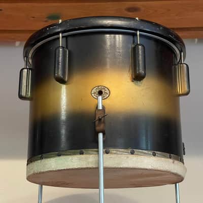1942 Ludwig & Ludwig Victory 14" Black & Duco Tunable Floor Tom 12x14 image 4