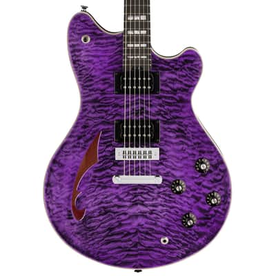 Used EVH SA-126 Special QM Semi-Hollow Guitar - Trans Purple image 1