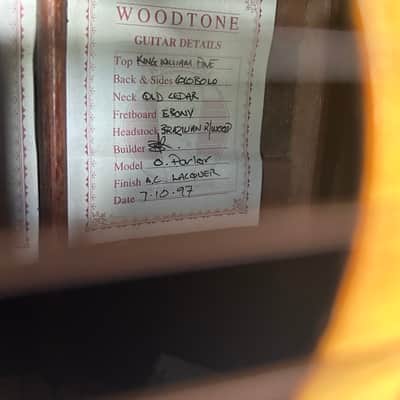 Woodtone Parlor O made by Barry Kerr  'King William Pine / Cocobolo' 1997 image 5