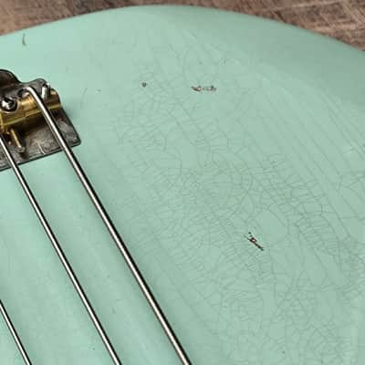 MyDream Partcaster Custom Built - Aged Sonic Blue T-Bass Matching Headstock image 12