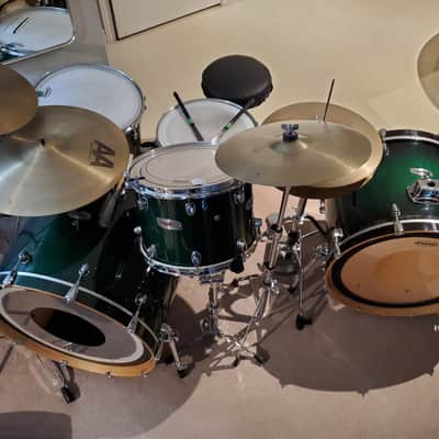 VTG MAPEX 24"x18" Maple Bass Drum Emerald Green "Pro M" 10 Lug No Holes- Gorgeous image 7
