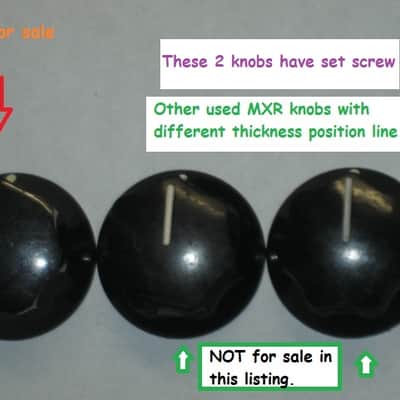 ONE litely relic'd MXR large (standard size) black plastic knob with white position line & dot, Push-On Style ECB134 (NO set screw) & ONE litely relic'd MXR Knob Cover (Foot Turner) ECB131 - from late 2000s image 23