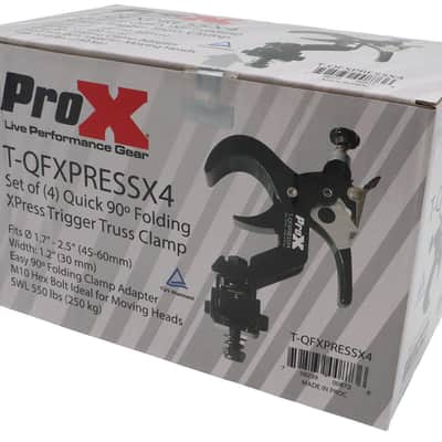 ProX T-QFXPRESSX4 4 Quick 90-Degree Folding Xpress Trigger Truss Clamp 2" Black image 2