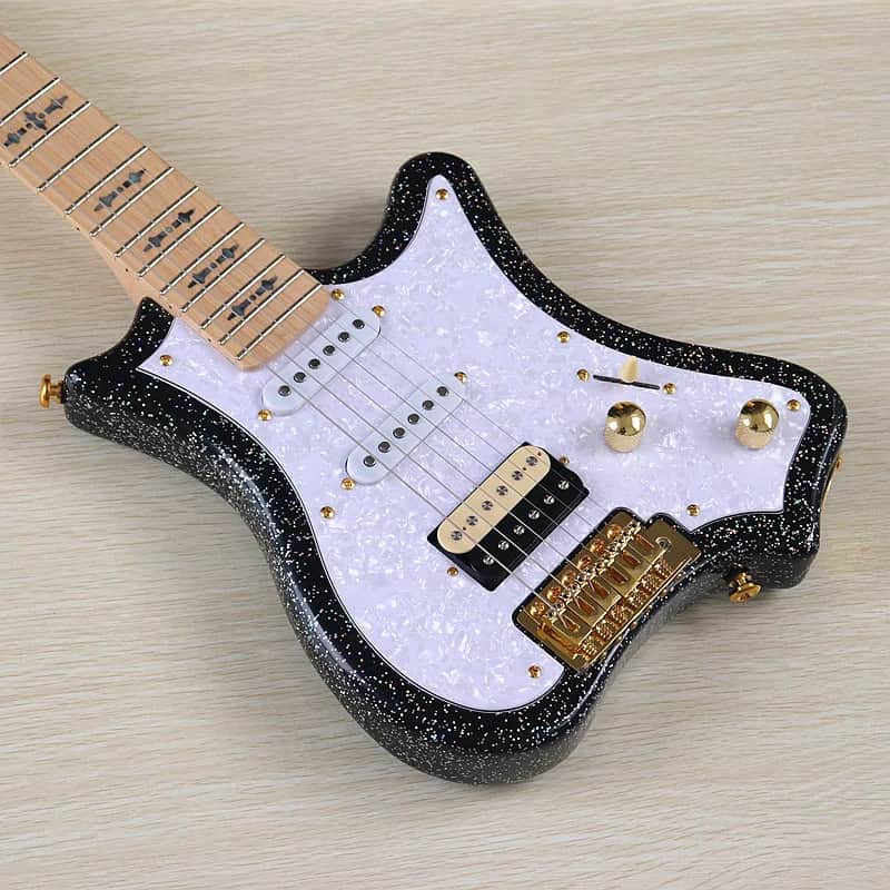 Sparkling Black HH  Custom Electric Guitar, Basswood Body, Maple Neck image 1