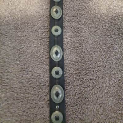 Handmade Thick Leather Guitar Strap 2000's Possibly 90's. - Black image 1