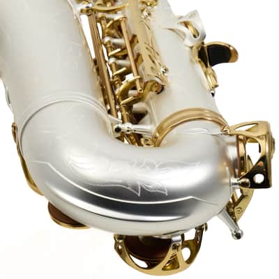 Antigua Winds Model AS4248SQ 'Powerbell' Alto Saxophone - Satin Silver/Gold Keys image 18
