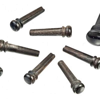 D'Addario Ebony Bridge Pins with End Pin Set, Ebony image 2