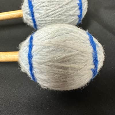 Vintage Mike Balter 17, Bass Marimba Mallets, Extra-Soft,  Light Blue, 1990s, Birch Handles - MINT image 3