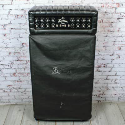 Kustom - K100B - 50 Watt Solid State Bass Amp Head w/2x15 Cab - w/Cab Cover - x1862 - USED image 2
