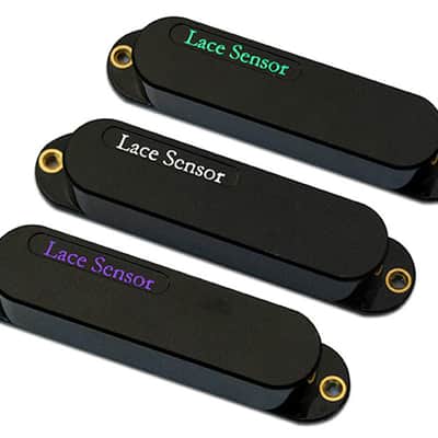 Lace Sensor Rainbow Pack (Emerald, Silver, Purple) Strat pickup set - black image 2