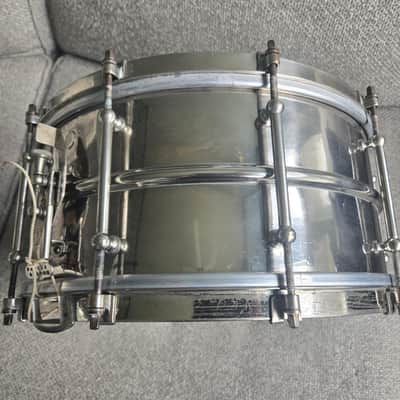 Ludwig 6.5 x 14 10 tube lug Heavy brass 2 piece shell 1920s - Nickel image 3