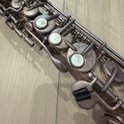 Buescher True Tone low-pitch 1928 - Silver Soprano Saxophone image 4