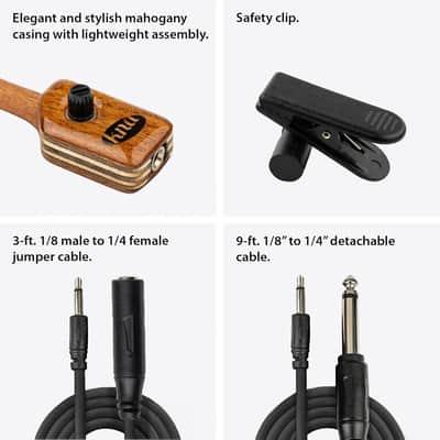 KNA NG-2 Portable Piezo Nylon String Classical Flamenco Guitar Pickup with Volume Control image 7