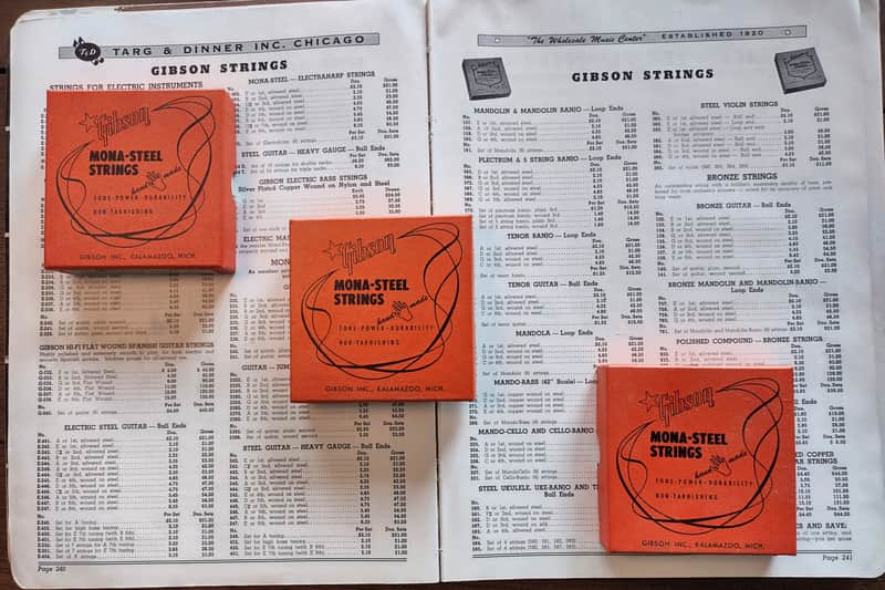 Gibson 3 Vintage Orange Boxes Electric Guitar Strings image 1