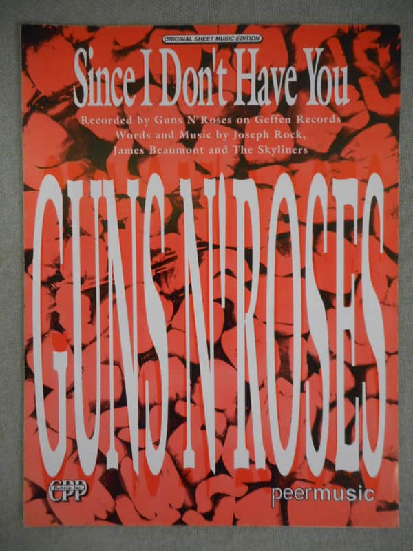 Guns and Roses "Since I Don't Have You" Sheet Music image 1