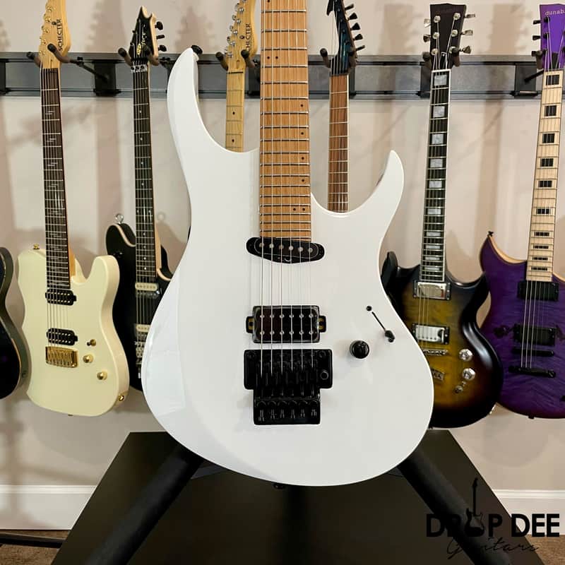 Balaguer Select Series Diablo Retro 27 FR Electric Guitar w/ Bag-Gloss Solid White image 1