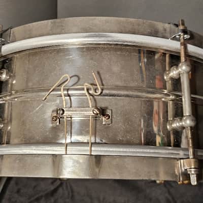 Leedy Utility Model, 5x14, 6-lug 20's/30's - nickel over brass image 3