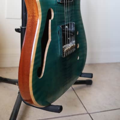 Telecaster Electric Guitar Project - Turquoise Flame Maple Top, Neck & Fretboard image 11