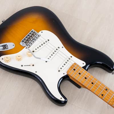 1989 Fender ExTrad Stratocaster ‘57 Vintage Reissue ST57-140 Sunburst Lacquer w/ USA Pickups & Case, Japan MIJ Fujigen image 9