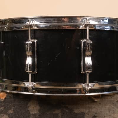 1980s Ludwig 5x14 Rock/Concert Black Cortex Snare Drum image 5