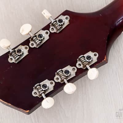 1965 Silvertone 1454 Vintage Hollowbody Electric Guitar, Harmony USA w/ DeArmond Gold Foils, Case image 5