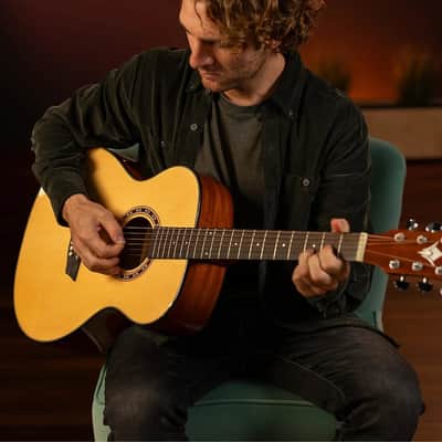Washburn AF5K Apprentice Series Folk Body Spruce Top Mahogany Neck 6-String Acoustic Guitar w/Hard Case image 8