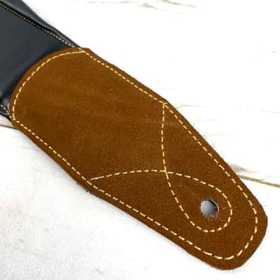 Walker and Williams C-22 Premium Black Signature Grain Leather 3" Wide Double Padded Guitar Strap For Acoustic, Electric, And Bass Guitars image 10