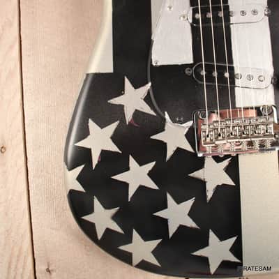 Fender Player Stratocaster Custom Art Guitar " Black N Silver Flag " image 6